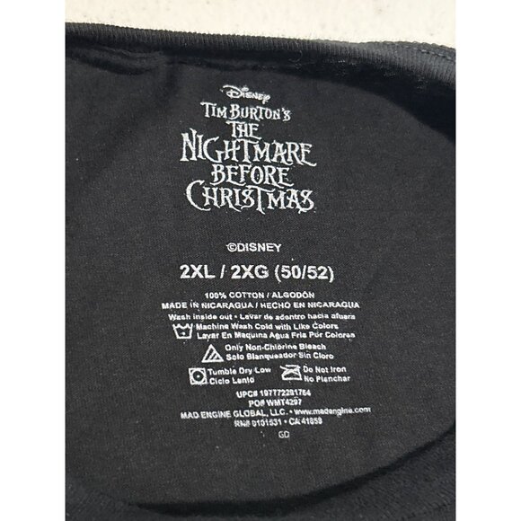Disney Nightmare Before Christmas 2XL Graphic T-Shirt Jack & Sally Black Casual - Picture 4 of 6